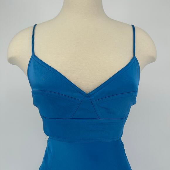 A.L.C Blue Blakely Satin Midi Dress – Size 10 – Good Condition - Picture 3 of 10